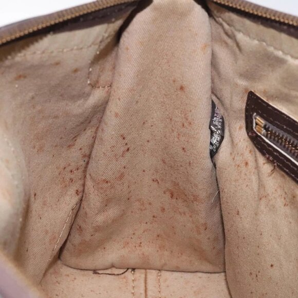 Christian Dior Trotter Canvas Hand Bag Brown Gold Auth 128326 - Picture 14 of 16